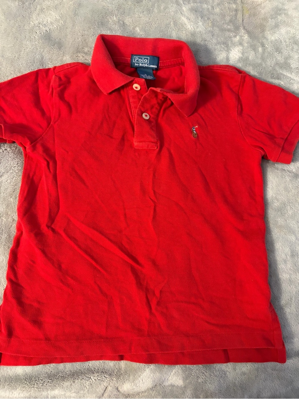 Ralph Lauren Red Kids Polo Shirt with Embroidered Pony